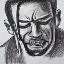 投資でお金を失って泣いている男性の描画（イラスト）